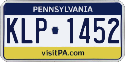 PA license plate KLP1452