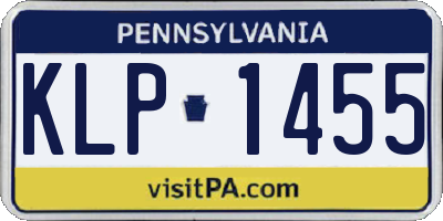 PA license plate KLP1455