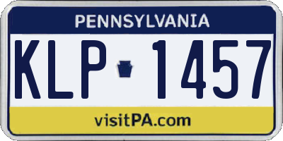 PA license plate KLP1457