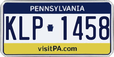 PA license plate KLP1458