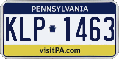 PA license plate KLP1463