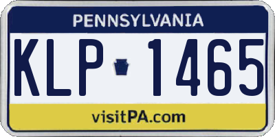 PA license plate KLP1465