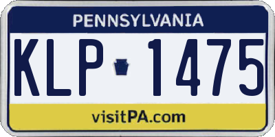 PA license plate KLP1475