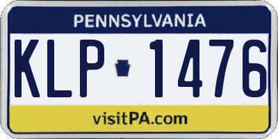 PA license plate KLP1476