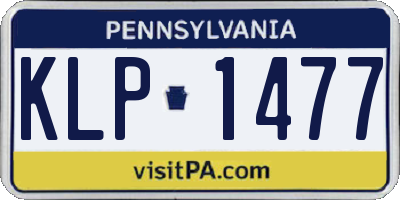 PA license plate KLP1477