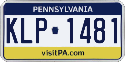 PA license plate KLP1481