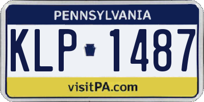 PA license plate KLP1487