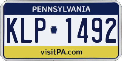 PA license plate KLP1492