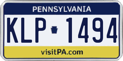 PA license plate KLP1494