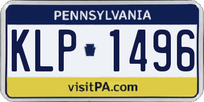 PA license plate KLP1496