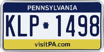 PA license plate KLP1498