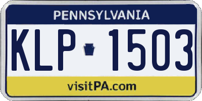 PA license plate KLP1503
