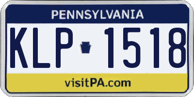 PA license plate KLP1518