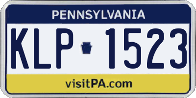 PA license plate KLP1523