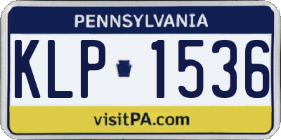 PA license plate KLP1536