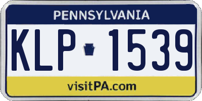 PA license plate KLP1539