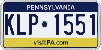 PA license plate KLP1551