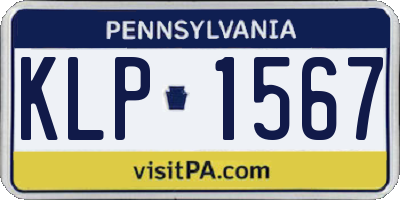 PA license plate KLP1567