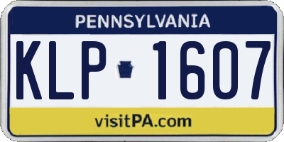 PA license plate KLP1607