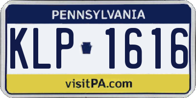 PA license plate KLP1616