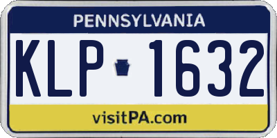 PA license plate KLP1632