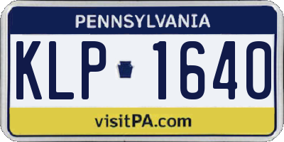 PA license plate KLP1640