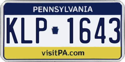 PA license plate KLP1643