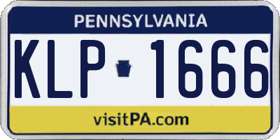 PA license plate KLP1666