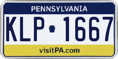 PA license plate KLP1667