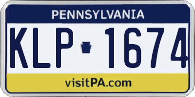 PA license plate KLP1674