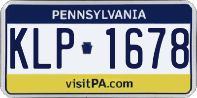 PA license plate KLP1678