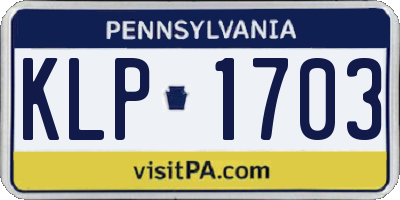 PA license plate KLP1703
