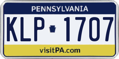 PA license plate KLP1707