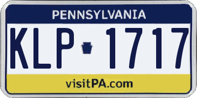 PA license plate KLP1717