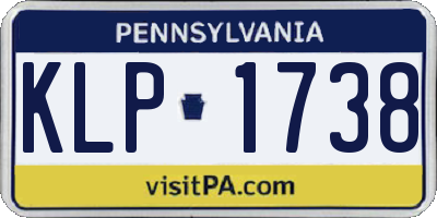 PA license plate KLP1738