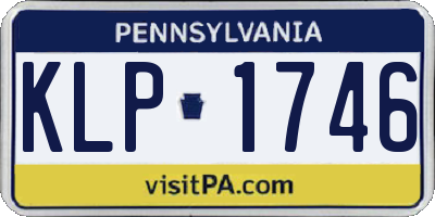 PA license plate KLP1746