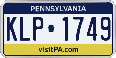 PA license plate KLP1749