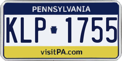 PA license plate KLP1755