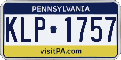 PA license plate KLP1757