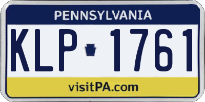 PA license plate KLP1761