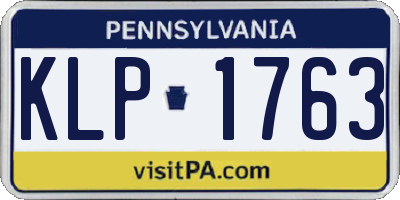 PA license plate KLP1763