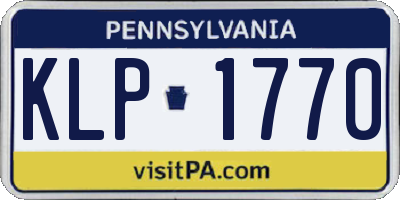 PA license plate KLP1770