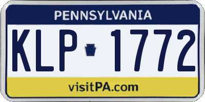 PA license plate KLP1772