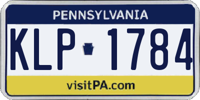 PA license plate KLP1784