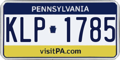 PA license plate KLP1785