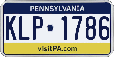 PA license plate KLP1786