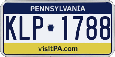 PA license plate KLP1788