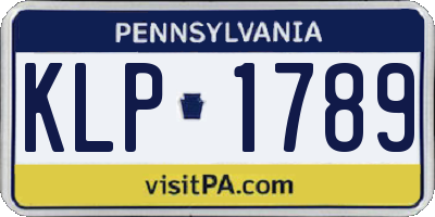 PA license plate KLP1789