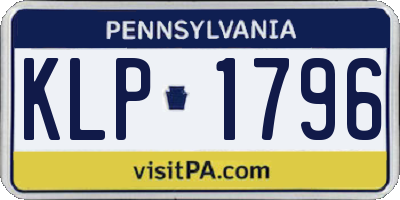 PA license plate KLP1796