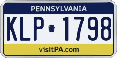 PA license plate KLP1798